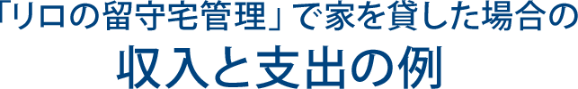 「リロの留守宅管理」で家を貸した場合の収入と支出の例